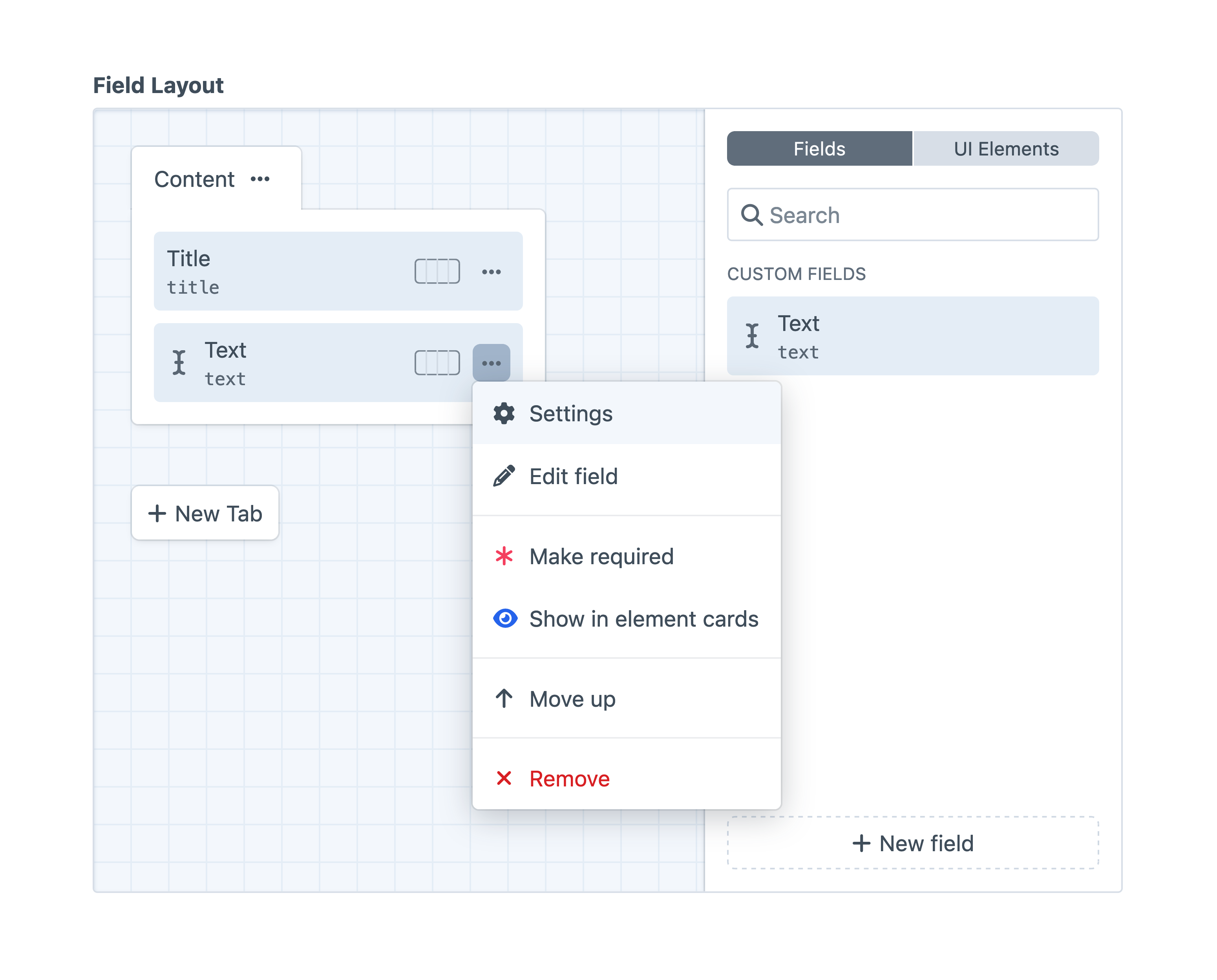 Setting overrides for a field layout element